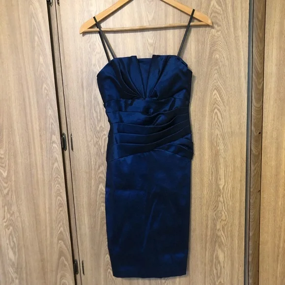 Xscape Navy Strapless Dress - Picture 1 of 7